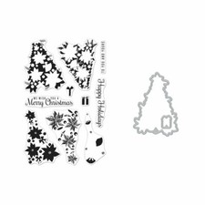 Hero Arts Color Layering Poinsettia Christmas Tree Stamps OR Stamp Dies Bundle