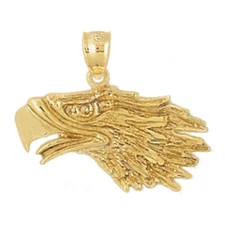 New 14k Yellow Gold Eagle Pendant