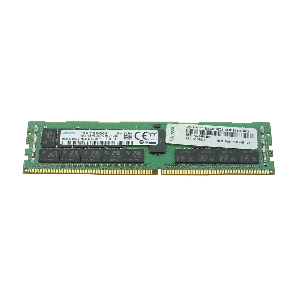 Lenovo DDR4-RAM 32GB PC4-2666V ECC RDIMM 2R 01DE974 7X77A01304 M393A4K40BB2-CTD - Bild 4 von 4