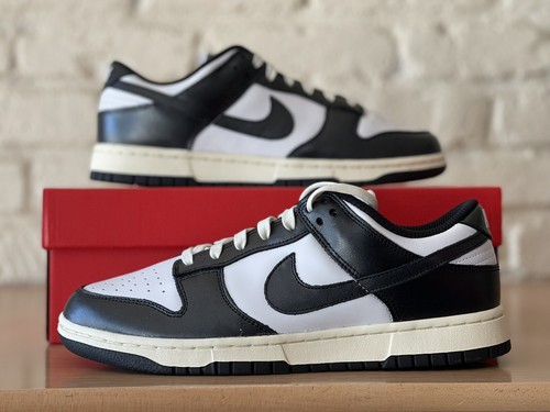 Nike Dunk Low Vintage Premium Panda Black White FQ8899-100 Women 10.5 /Men Sz 9