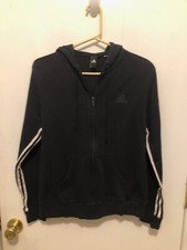Adidas Womens Full Zip Hoodie Sweatshirt Stripe On The Arm Missing Size Tag