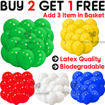 Große einfache Luftballons 12'' Zoll x 30 Helium Qualität Hochzeit Geburtstag Party BALLONS