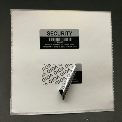 Silver black Color VOID Security Seal Warranty Label Sticker With Serial Number 