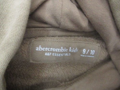 Abercrombie&Fitch Size 9-10 Kid Unisex Beige Cotton Blend Pocket Warm Hoodie 748 - Picture 8 of 10