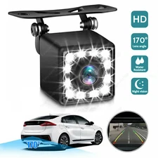 Car Front/Rear View Backup Camera 170° Reverse 12 LED Night Vision Waterproof 