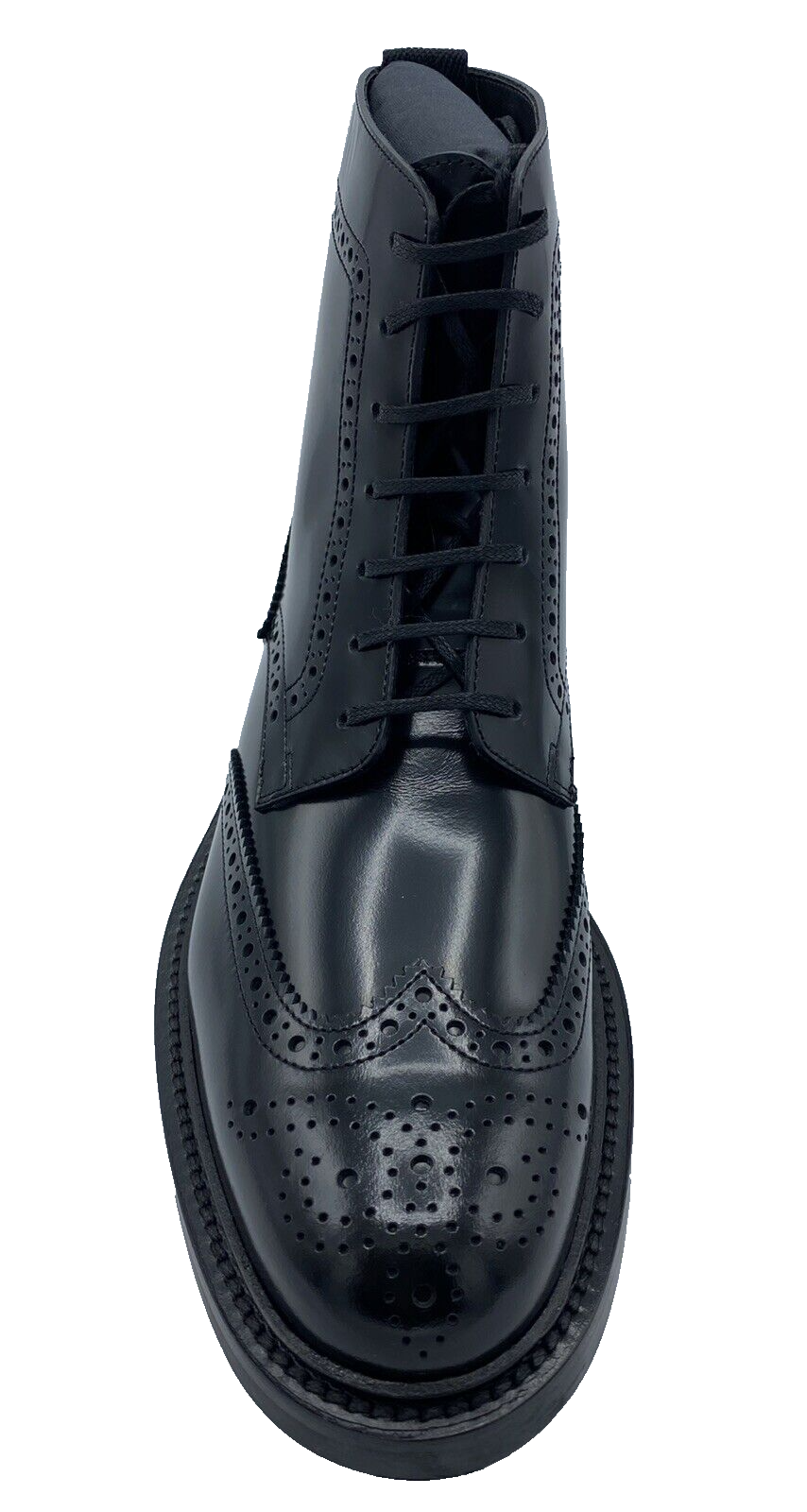 Stivali esercito Saint Laurent punta alare in pelle nera $1.500 US 9 EU 42 Made in Italy