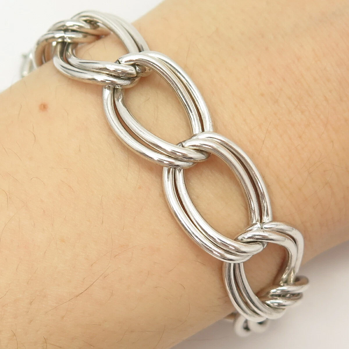 Sterling silver hotsell oval link bracelet