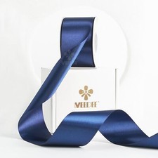 Navy Blue Satin Ribbon 2 Inch x 25 Yards for Bows Wrapping Wedding DIY Decor