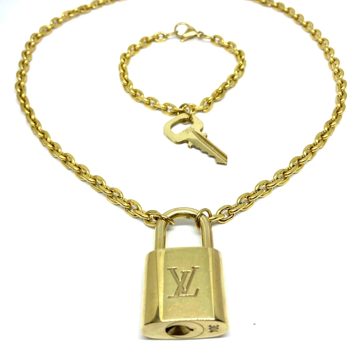 Stainless Steel Louis Functional Lock Necklace