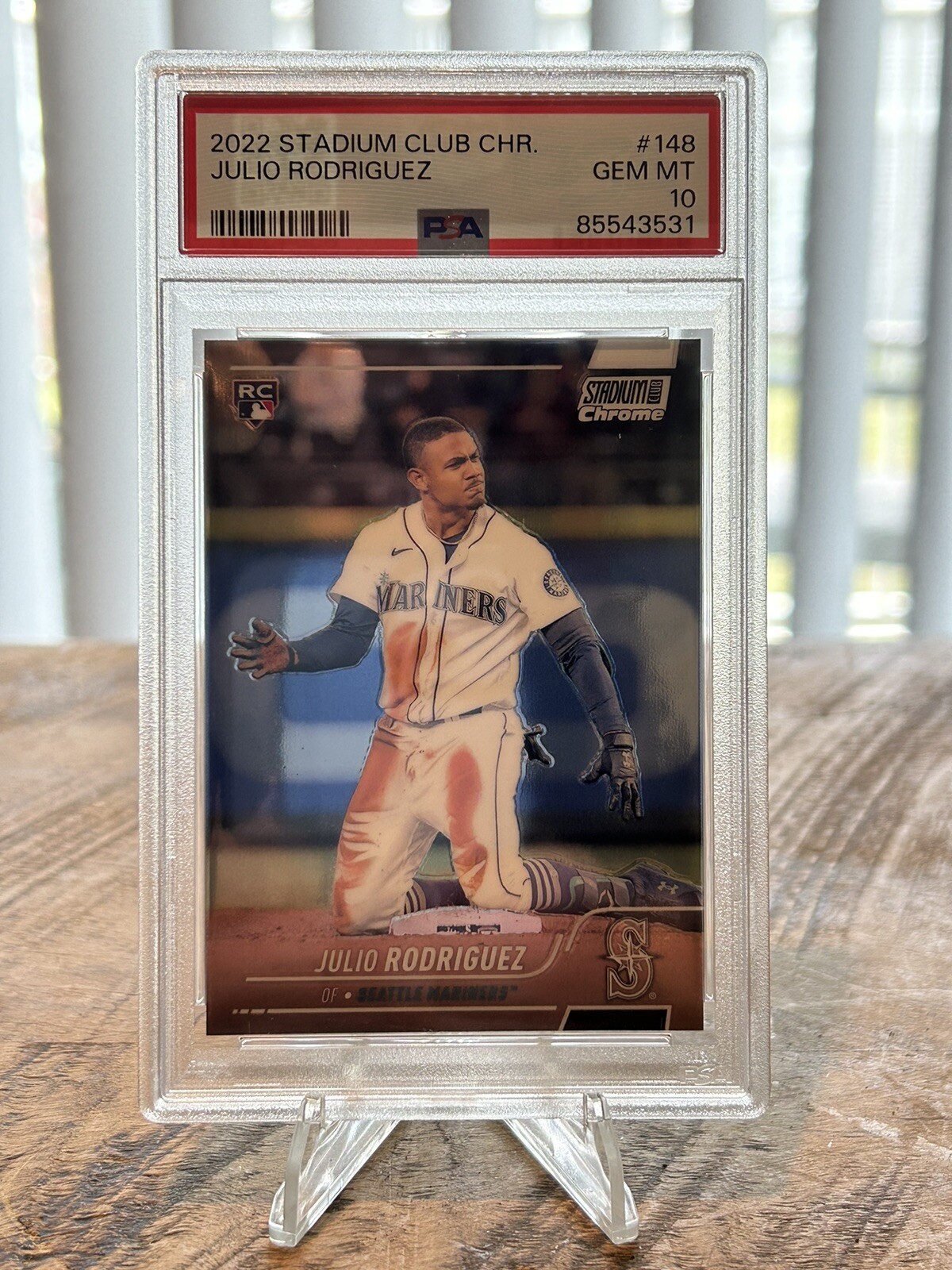 2022 Stadium Club Chrome Julio Rodriguez Rookie # 148 PSA 10