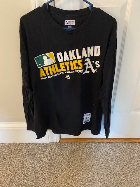 Oakland Athletics Long Sleeve Shirt Majestic Authentic A's MLB Medium