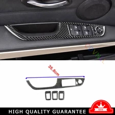 Glass Window Lifting Lock Panel Trim For BMW 3-Series 05-2012 Vinyl Carbon Fiber