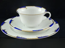 Antique Art Deco Trio Tea Cup Set Porcelain Württemberg Bauer&Pfeiffer