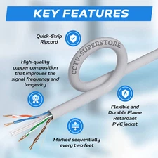 CAT5E CAT6 Cable 1000FT UTP Solid Network Ethernet Plenum Bulk Wire RJ45 Lan