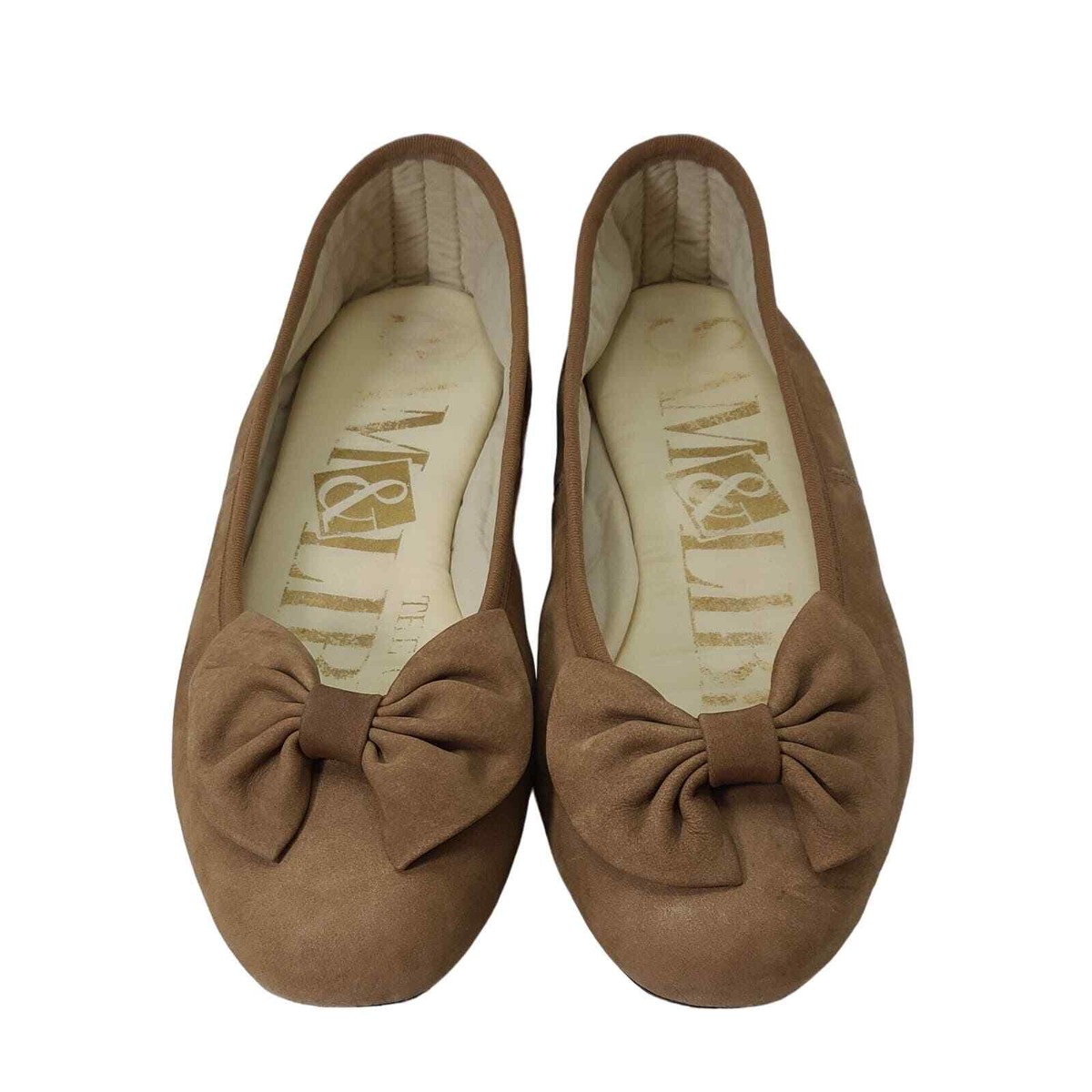 Vintage Sam Libby Tan Suede The Original Bow Ballet Flat Made in  Brazil
