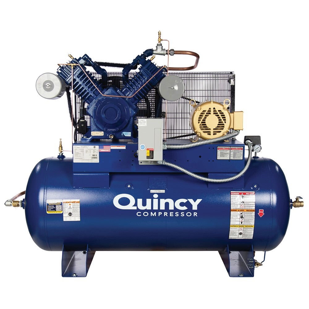 Quincy 10HP 2-Stage 120-Gallon Air Compressor, Made in USA #8805-20DS