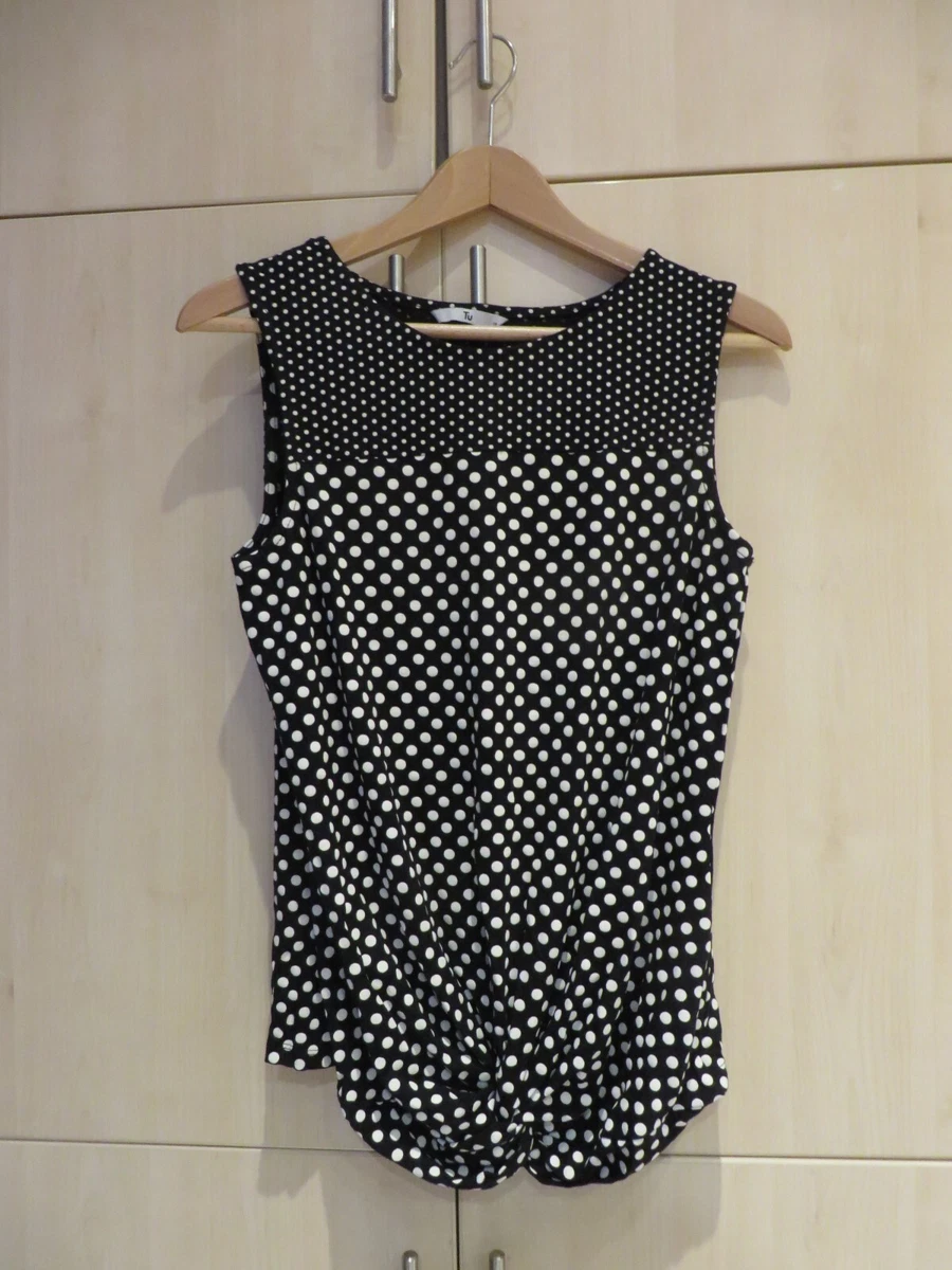 polka dots sleeveless tops
