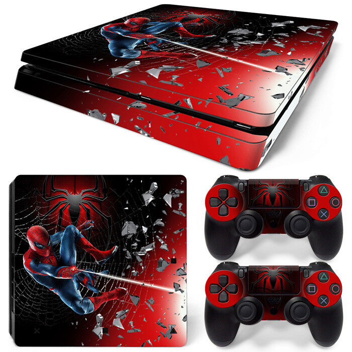  PS4 Pro Console Spider Skin Decal Vinal Sticker + 2