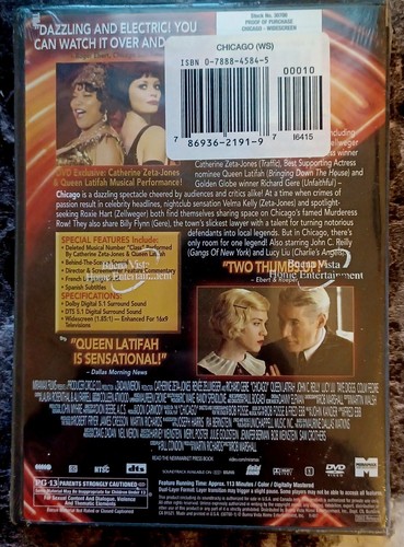 DVD Musical Chicago - Best Picture of the Year 2002 - Widescreen New Sealed - Foto 2 di 2