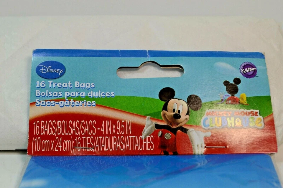 Bolsas de golosinas Mickey Mouse Wilton nuevas en paquete 16 bolsas 4"x9,5" Foto 4 de 4