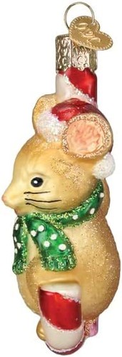 OLD WORLD CHRISTMAS CHRISTMAS MOUSE BLOWN GLASS CHRISTMAS ORNAMENT 12637 - Picture 3 of 5