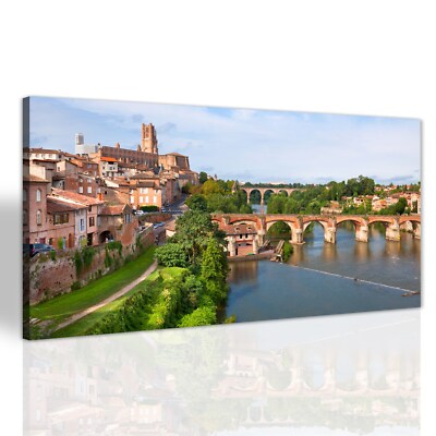 Blick auf die Albi Frankreich Leinwandbilder Canvas XXL Großbild Deko 140x70