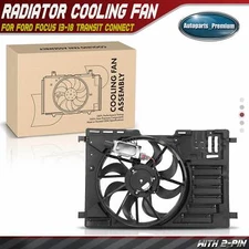 Radiator Cooling Fan Assy w/ Shroud for Ford Focus 13-18 Transit Connect 14-17