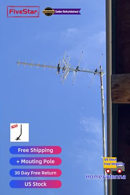 High Performance Yagi Outdoor TV Antenna 200 Mile Digital HD Roof Attic