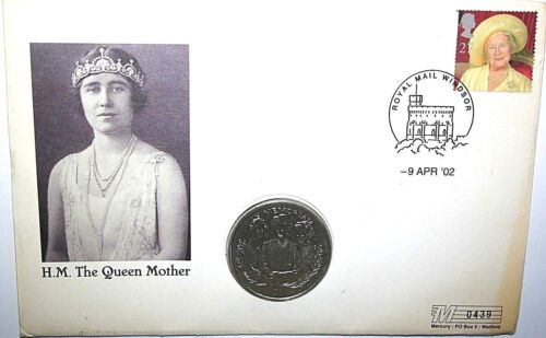 Royal Mail Windsor HM La Regina Madre Corona Dollaro d'Argento 2002 Moneta Sierra Leon - Foto 1 di 4