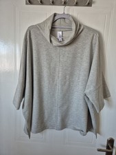 Womens Grey Marl Oversized Cowl Neck Sweatshirt, Wynne Lounge, Size S, VG Con
