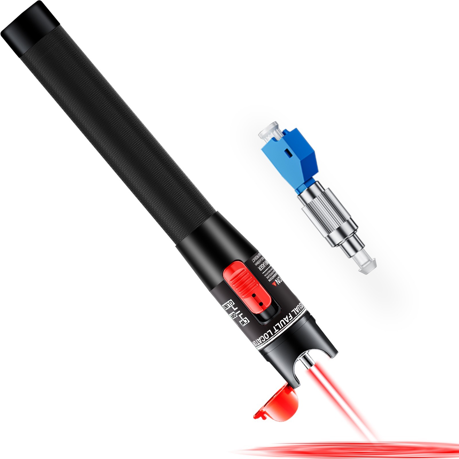 30/50KM VFL Fiber Optic Tester Rechargeable with FC Male to LC Female Adapter