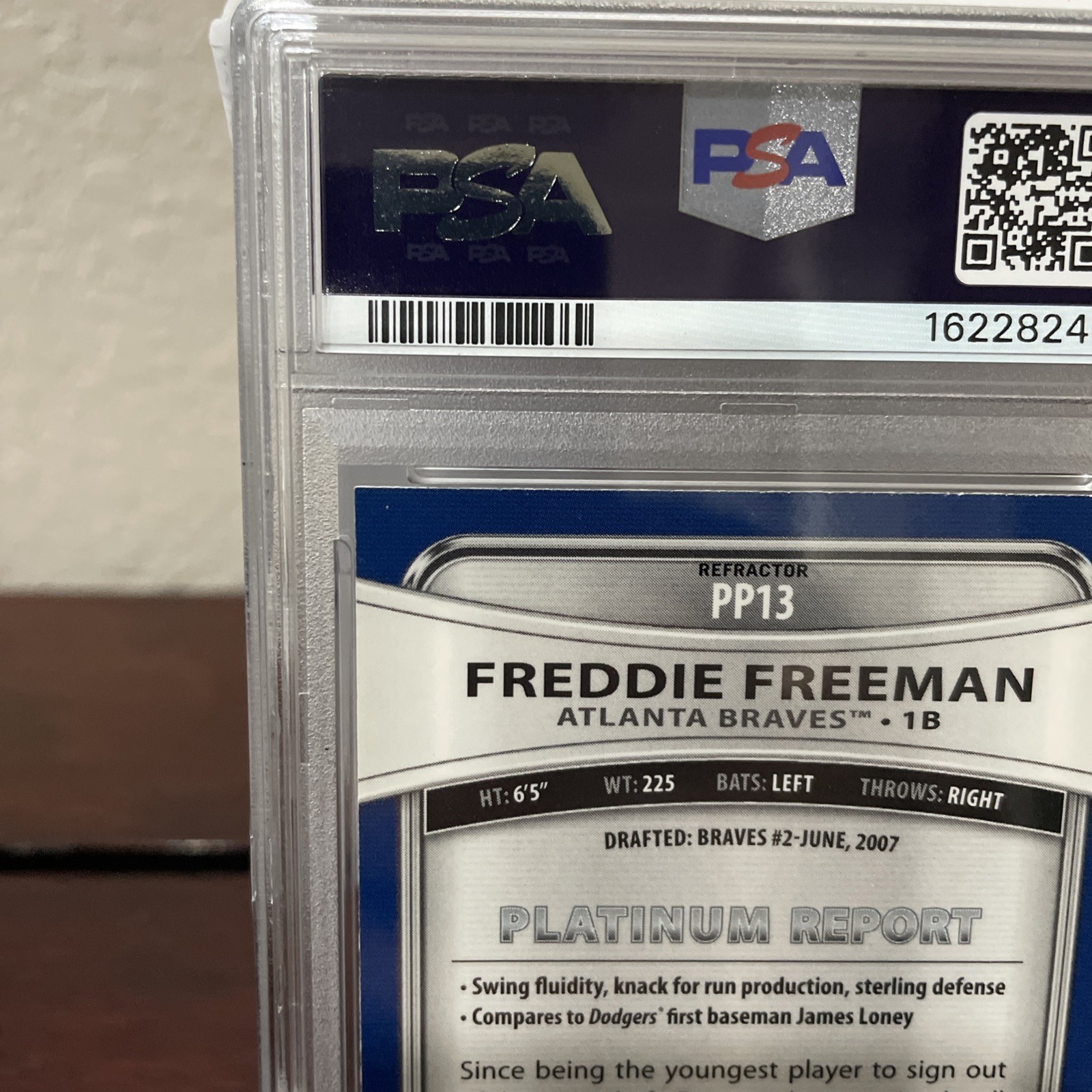 2010 Bowman Platinum Prospects Freddie Freeman Purple Ref Auto PSA 9 Auto 10 view 11