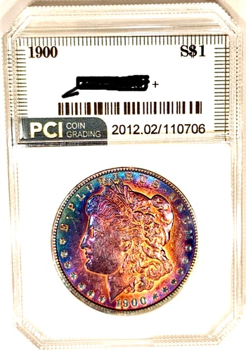 1900-P Better Date Gem BU + Bold Lustrous Rainbow  Toned Morgan Dollar