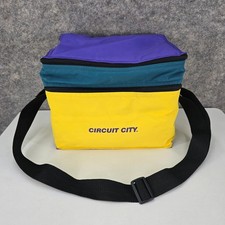 Vintage Circuit City KOOZIE Lunch Cooler Bag Yellow Purple Teal Insulated RARE