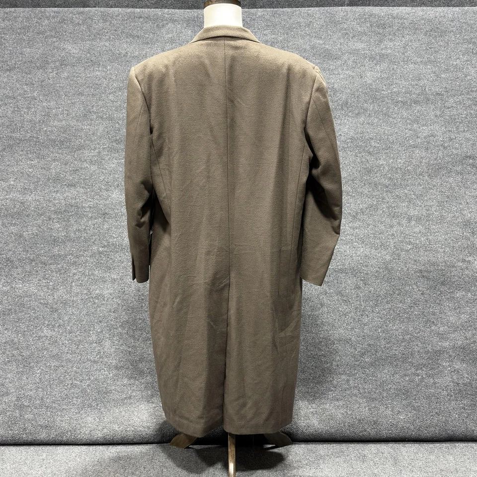 Vintage Hickey Freeman Overcoat Mens 48 Regular Brown 100% Wool Union Made USA - Image 2 of 4