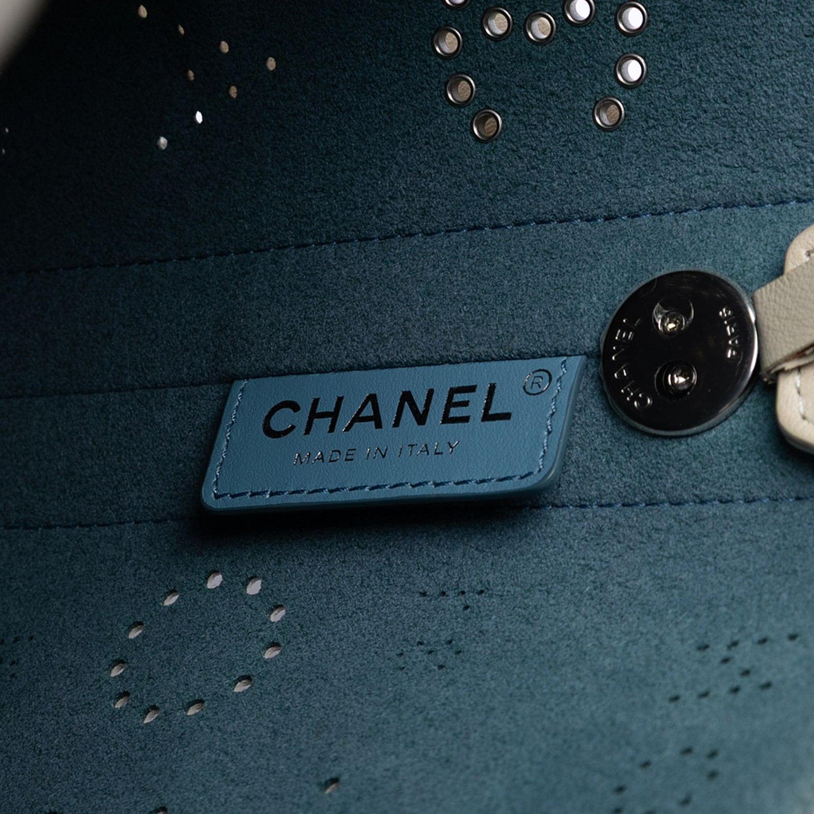 Authenticated Chanel Small Perforated Calfskin Lo… - image 5