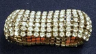 Beautiful Vtg 1940s 1950s Clear Rhinestone Costume Jewelry BRACELET 1" Wide