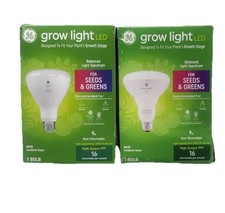 2 Ge Grow Light Led Bulb For Seeds Greens Br30 Medium Base 9wnew