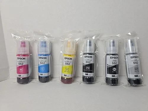 Genuine Epson 552 Ink Bottles 6 Pack for ET-8500 ET-8550 M C Y PB BK GY