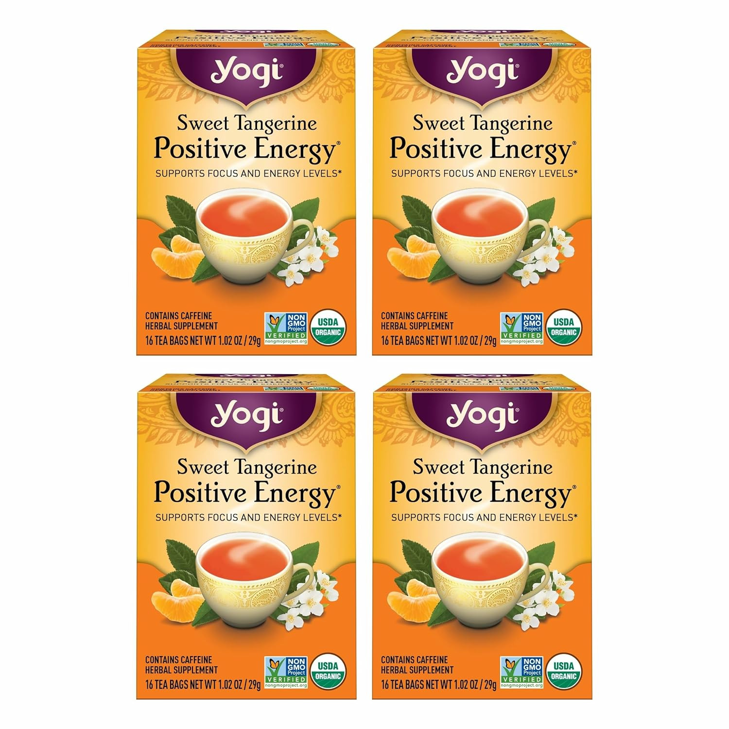 - 16 Tea Bags Per Pack (4 Packs) - Organic T