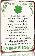St Patrick's Day Sign An Irish Blessing Tin Metal Signs Irish Holiday Decor Gree