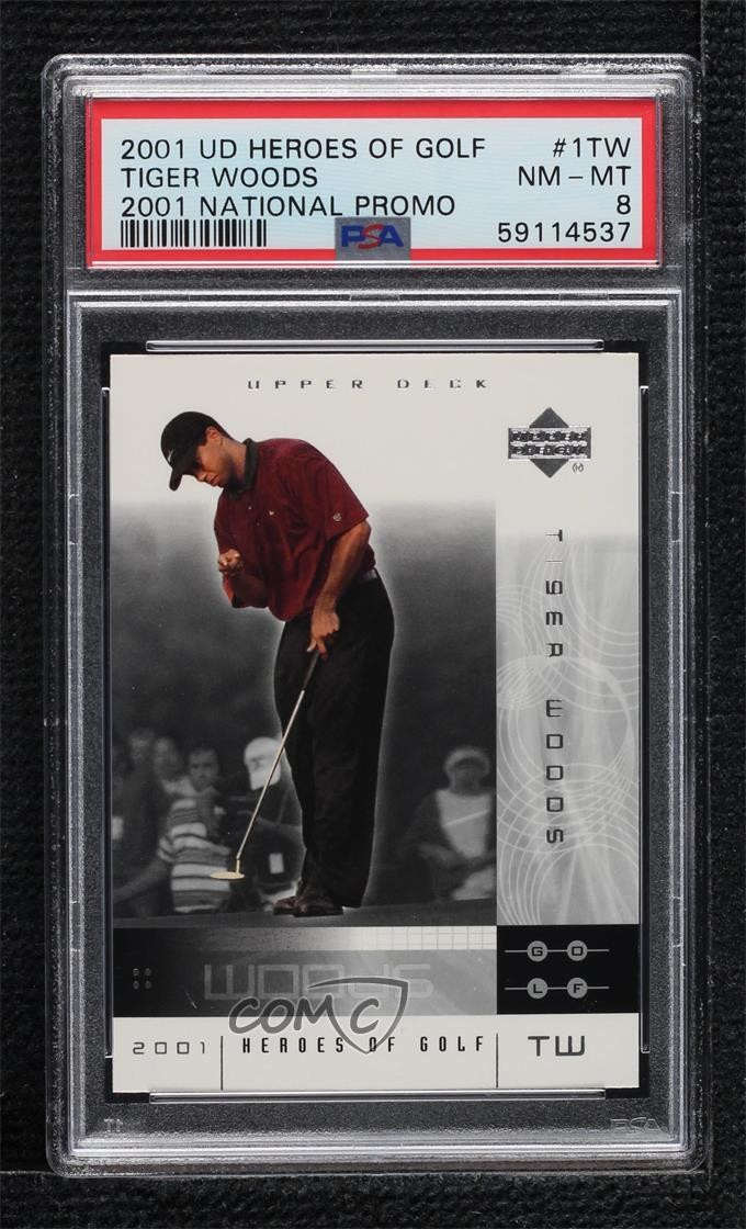 2001 Upper Deck Tiger Woods #1 PSA 8 Rookie RC 0c37