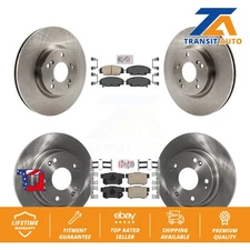Front Rear Ceramic Pads And Disc Brake Rotors Kit For Honda Civic Acura CSX