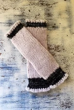 Warm & Soft Arm/Leg/Foot Warmers, 100% Alpaca/Wool, Purple, Black