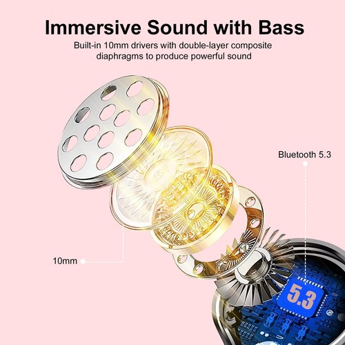 Ear buds Wireless Earbuds, HiFi Stereo Bluetooth 5.3 Running Headphones with ... - Photo 2 sur 7