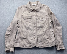 Charter Club Women's Size Medium 100 Linen Button Up Double Front Pocket Jacket