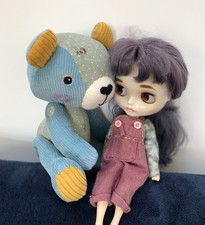 Bambole fatte a mano da collezione, orsacchiotto, amico Blythe, coccolone, quercia, cotone