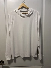Men’s White Prana Baselayer Longsleeve T-shirt With Hood New Pullover Size M