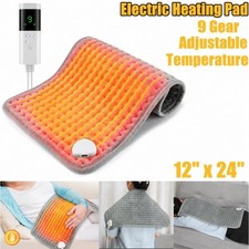 Electric Heating Pad For Back Pain Cramps Relief 12"x24" 9 Level Auto Shut Off