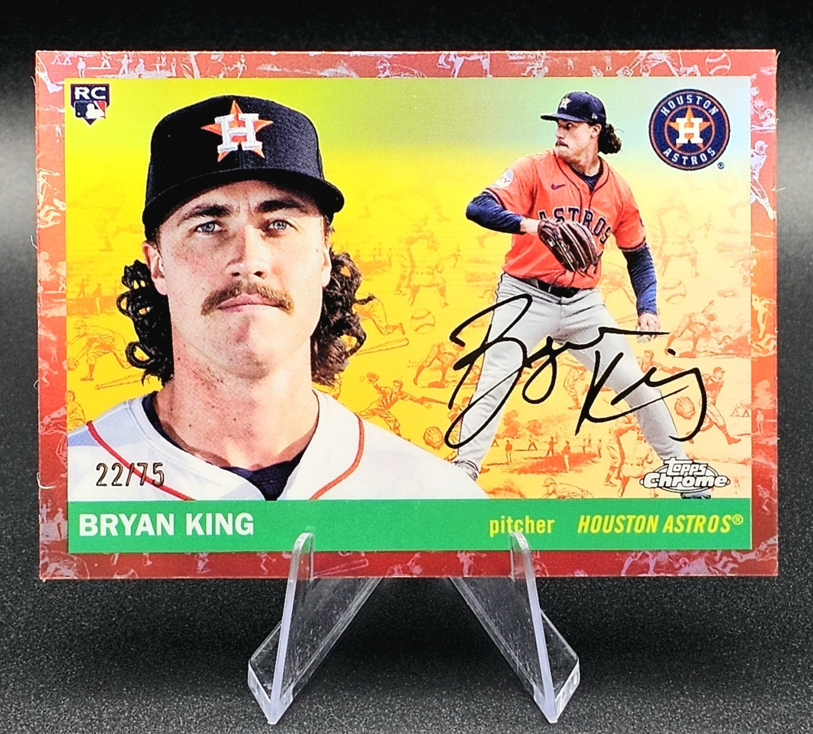 2025 Topps Chrome Platinum - Bryan King (Astros) RC Rose Gold Toile 22/75 - #380